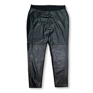Gap Faux Leather Panel Leggings - Comfortable‎ Stretch - Black Womens XL